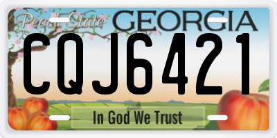 GA license plate CQJ6421