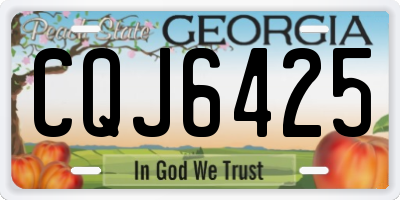 GA license plate CQJ6425