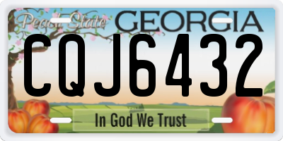 GA license plate CQJ6432