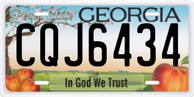 GA license plate CQJ6434
