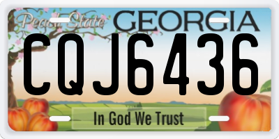 GA license plate CQJ6436
