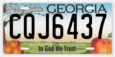 GA license plate CQJ6437