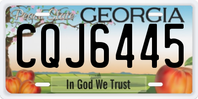 GA license plate CQJ6445