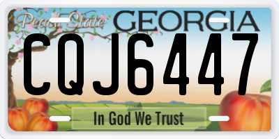 GA license plate CQJ6447