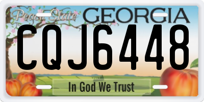 GA license plate CQJ6448