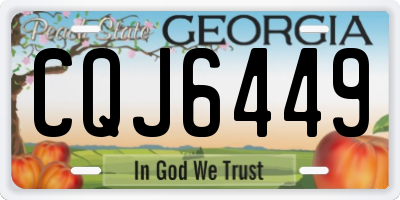 GA license plate CQJ6449
