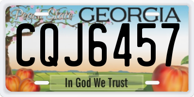 GA license plate CQJ6457