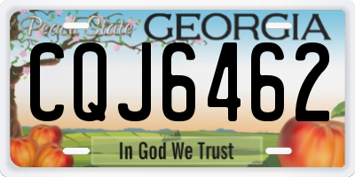 GA license plate CQJ6462