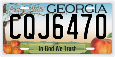 GA license plate CQJ6470