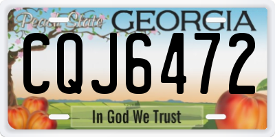GA license plate CQJ6472