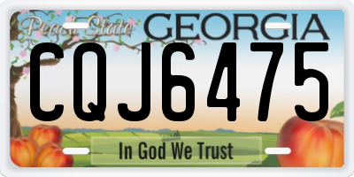 GA license plate CQJ6475