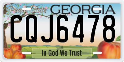 GA license plate CQJ6478