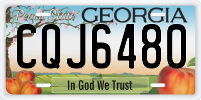 GA license plate CQJ6480