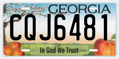 GA license plate CQJ6481