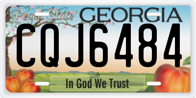GA license plate CQJ6484