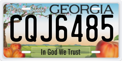 GA license plate CQJ6485