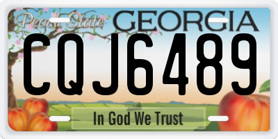 GA license plate CQJ6489