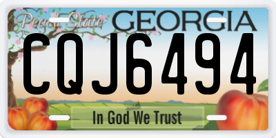 GA license plate CQJ6494
