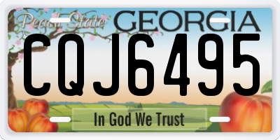 GA license plate CQJ6495