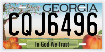 GA license plate CQJ6496