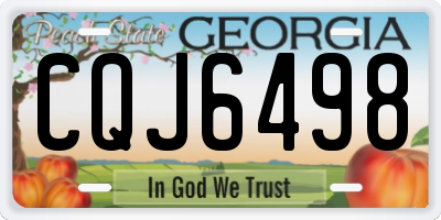 GA license plate CQJ6498