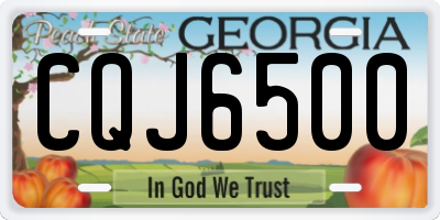 GA license plate CQJ6500