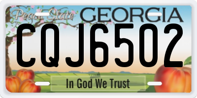 GA license plate CQJ6502