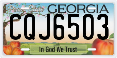 GA license plate CQJ6503