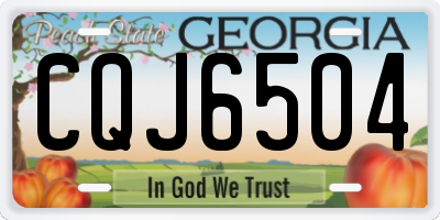 GA license plate CQJ6504