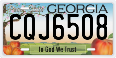 GA license plate CQJ6508