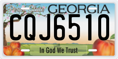 GA license plate CQJ6510