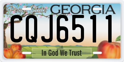 GA license plate CQJ6511