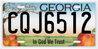 GA license plate CQJ6512