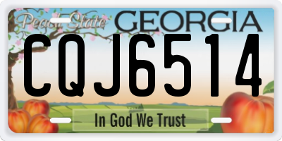 GA license plate CQJ6514