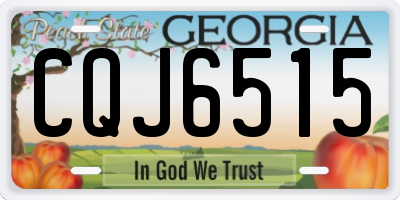 GA license plate CQJ6515