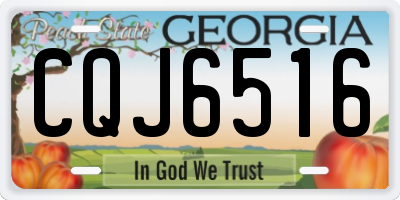 GA license plate CQJ6516