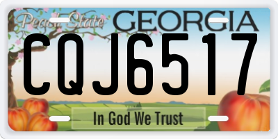 GA license plate CQJ6517