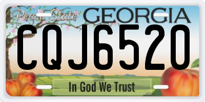 GA license plate CQJ6520