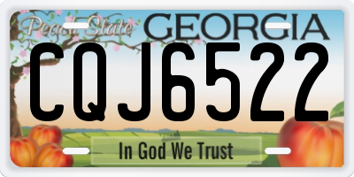 GA license plate CQJ6522