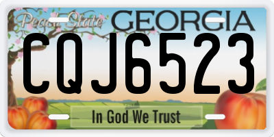 GA license plate CQJ6523