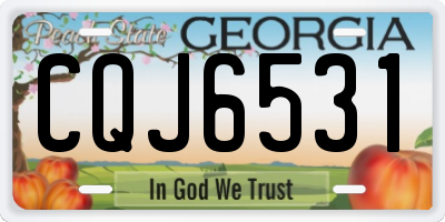 GA license plate CQJ6531