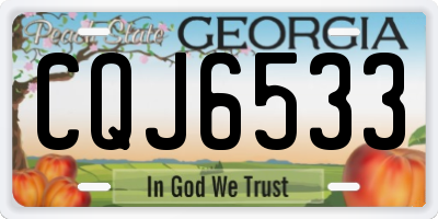 GA license plate CQJ6533