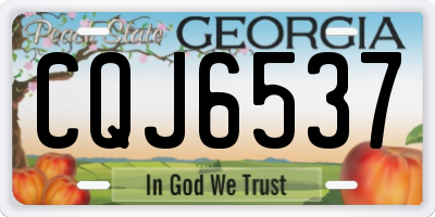 GA license plate CQJ6537