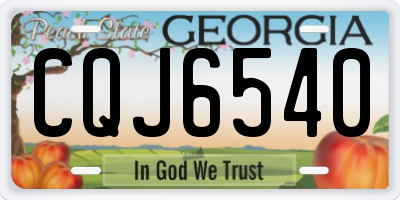 GA license plate CQJ6540