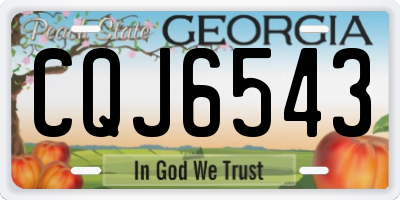 GA license plate CQJ6543