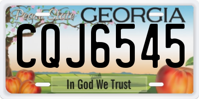 GA license plate CQJ6545