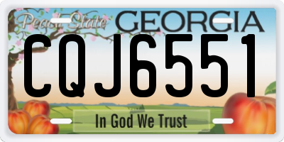 GA license plate CQJ6551