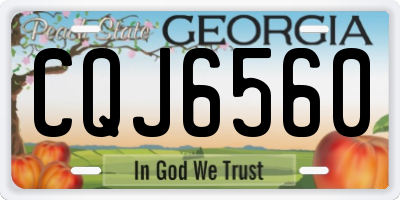 GA license plate CQJ6560