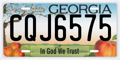 GA license plate CQJ6575