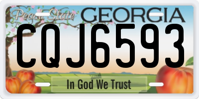 GA license plate CQJ6593